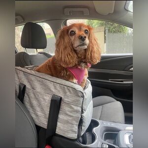 UtopicaPaws Dog Car Booster Seat Grey Plaid-Center Console Pet Seat-Never Used